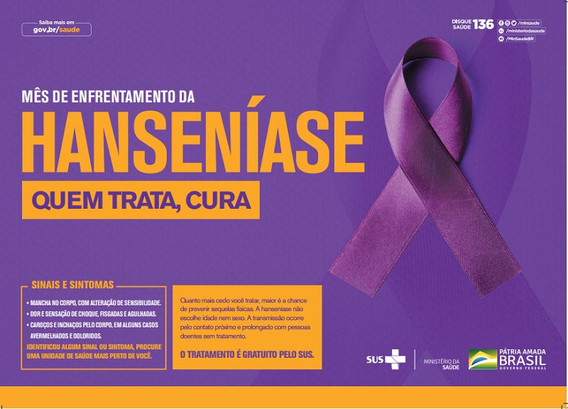 Janeiro Roxo tem diagnóstico e prevenção da Hanseníase como temas